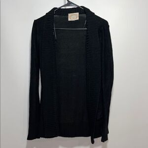 Ambiance Black Knit Open-Front Cardigan